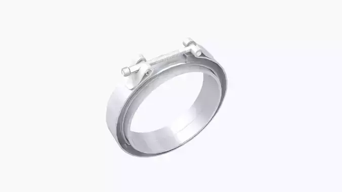 Generic Stainless Steel V-Band clamp Low-poly 3D model
