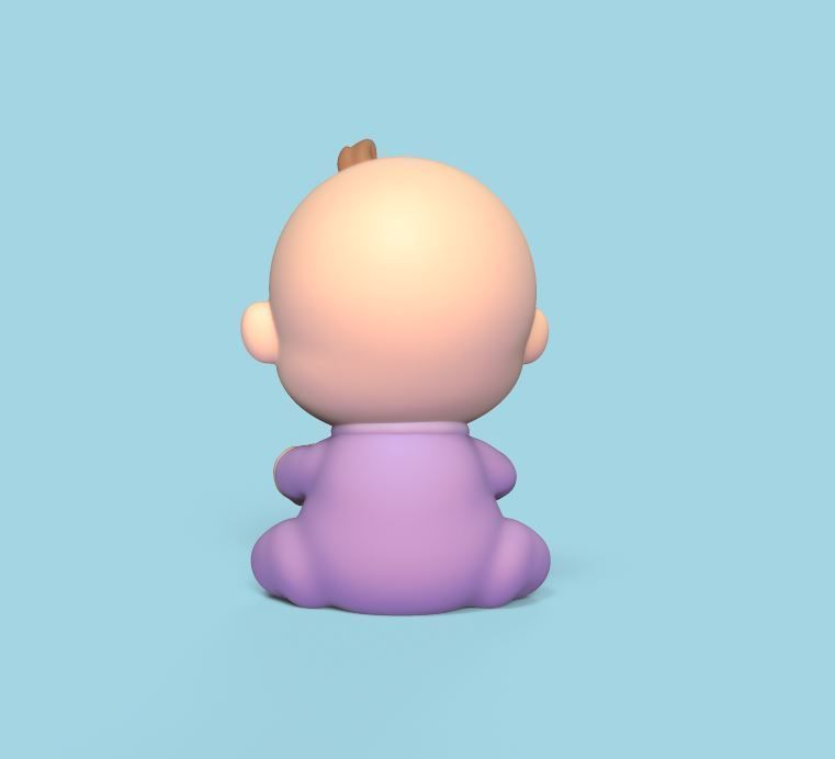 Baby and Bear Toy 3D print model_3