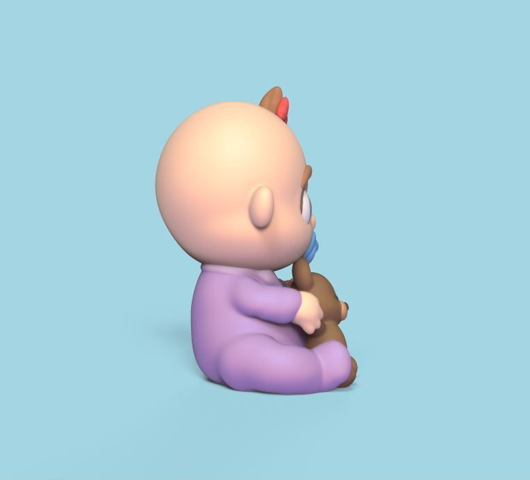 Baby and Bear Toy 3D print model_2