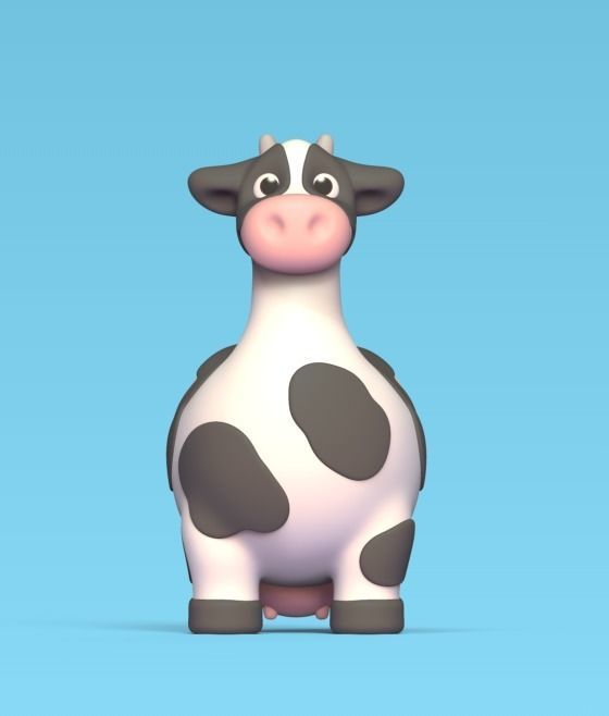 Stylized Cow 3D print model_1