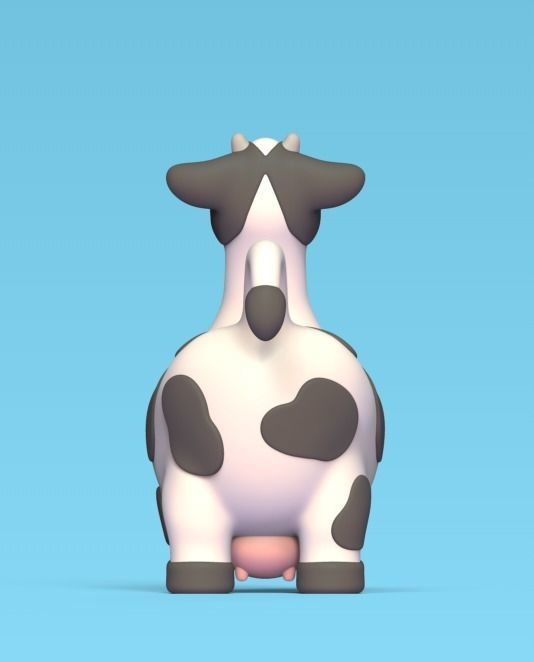 Stylized Cow 3D print model_3