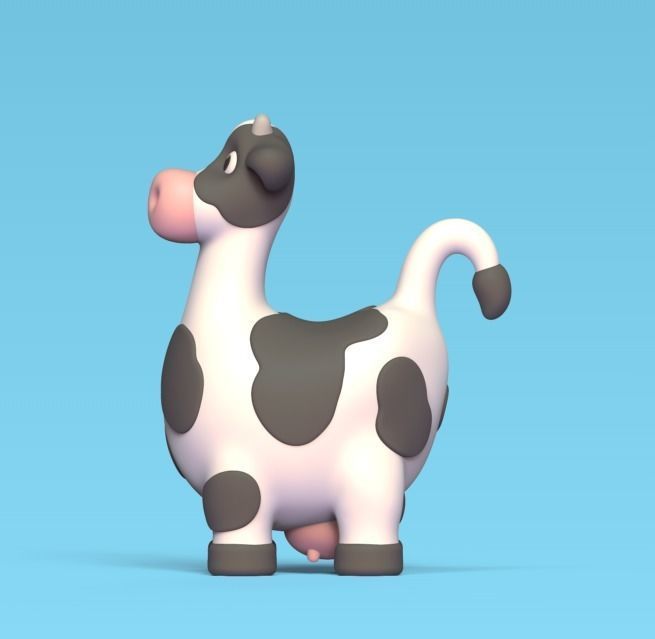 Stylized Cow 3D print model_2