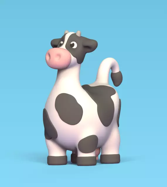 Stylized Cow 3D print model_0
