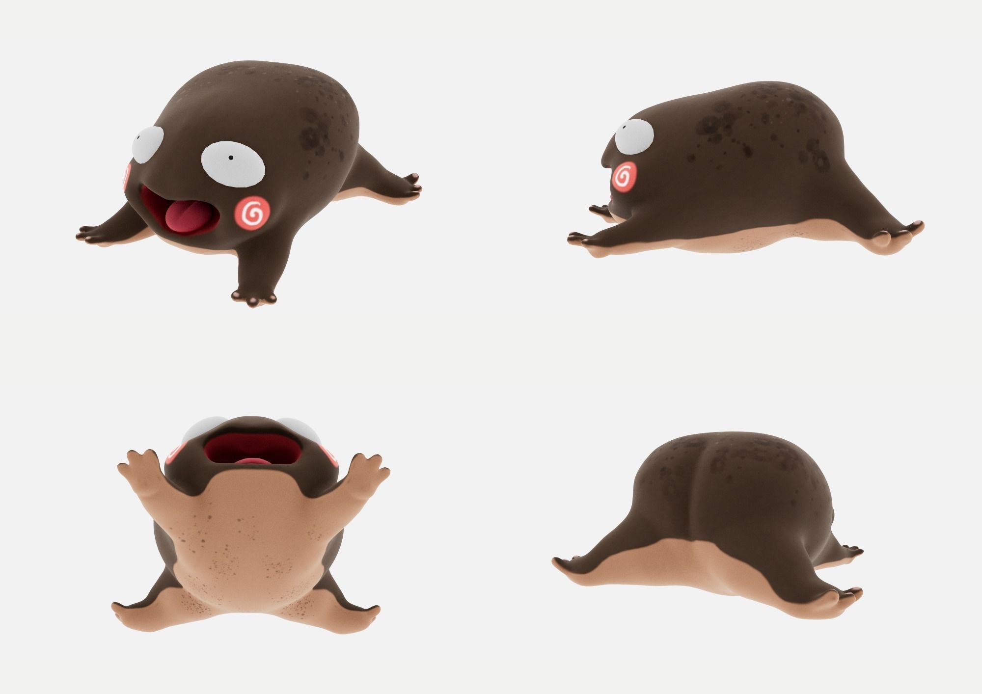 3D Model  Cute Frog AHH  Low-poly 3D model_4