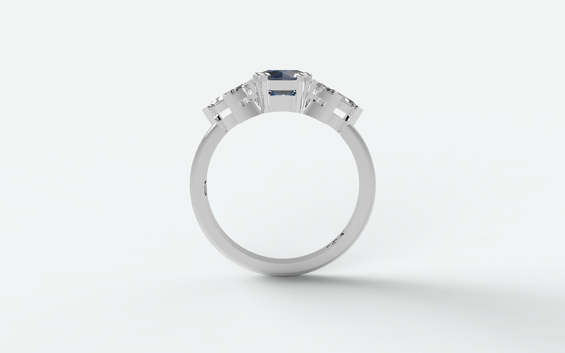 Solitaire with navettes flower 3D print model_4