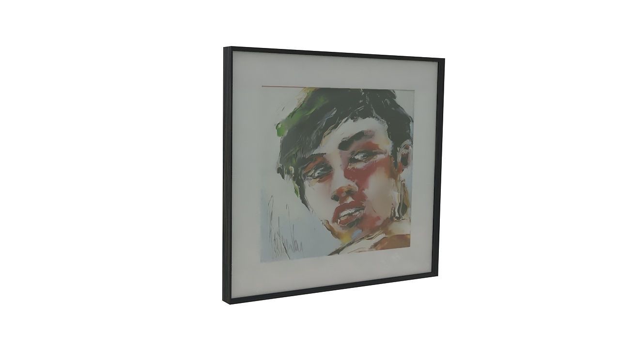 painting 1 portrait of man in frame 3D model_4