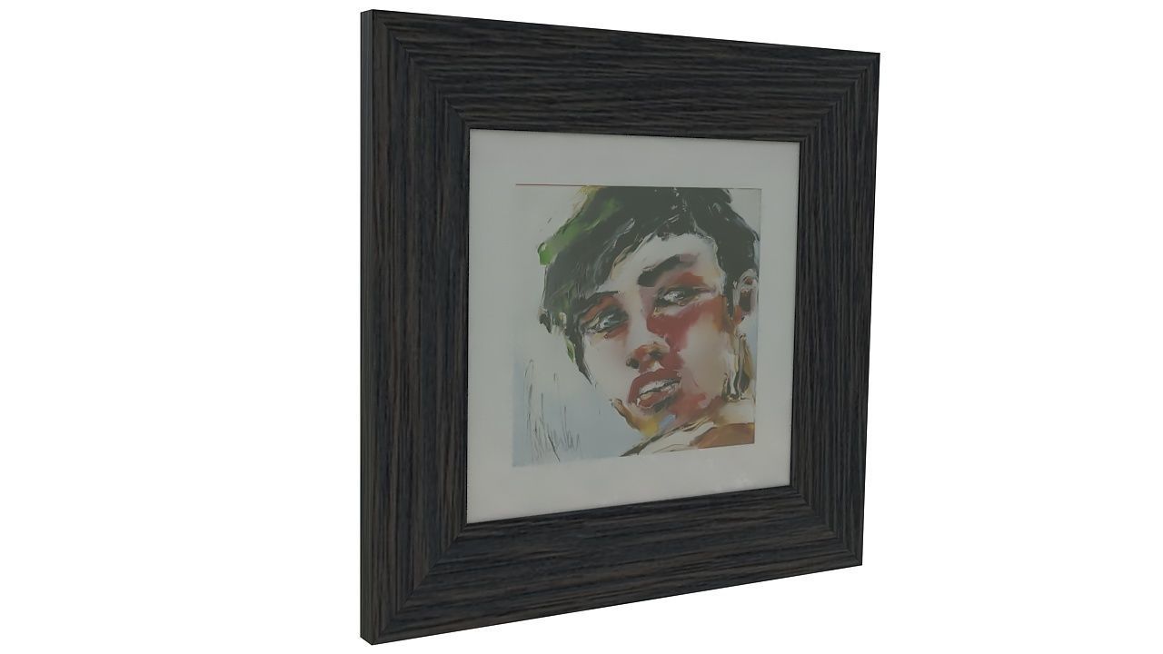 painting 1 portrait of man in frame 3D model_3