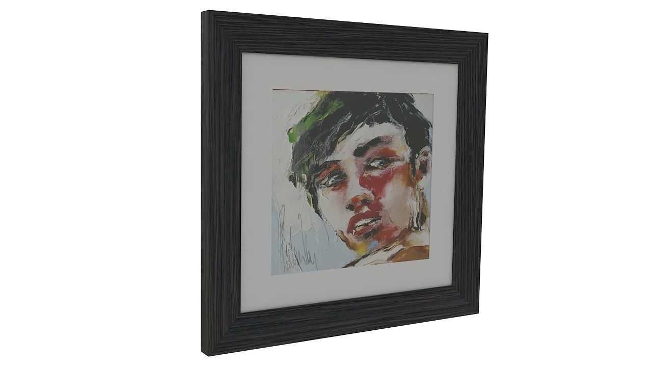 painting 1 portrait of man in frame 3D model_5