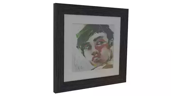 painting 1 portrait of man in frame 3D model