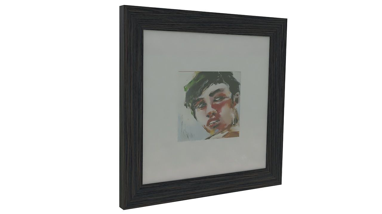 painting 1 portrait of man in frame 3D model_2