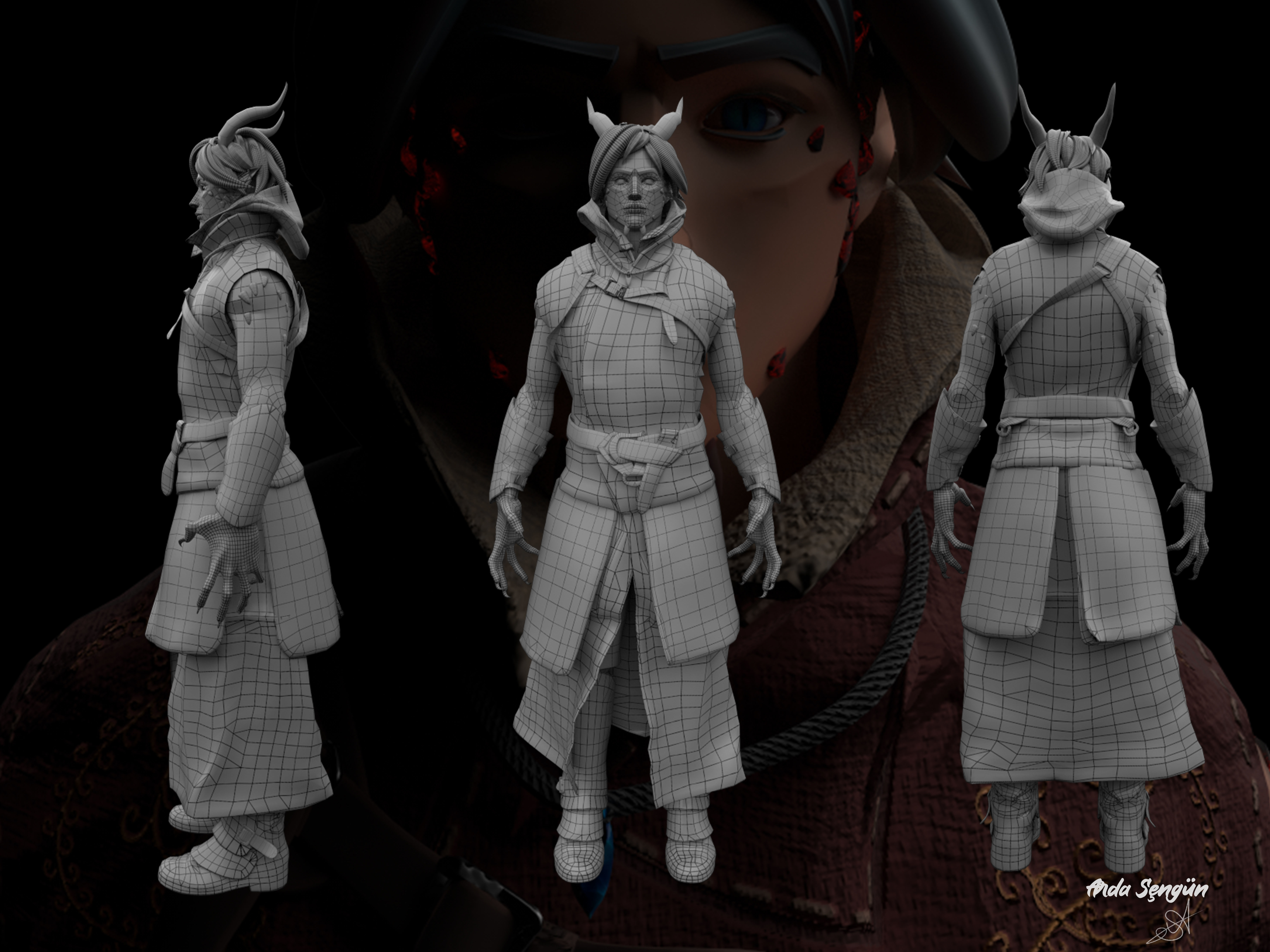 Half Dragonborn - Arengan Low-poly 3D model_1