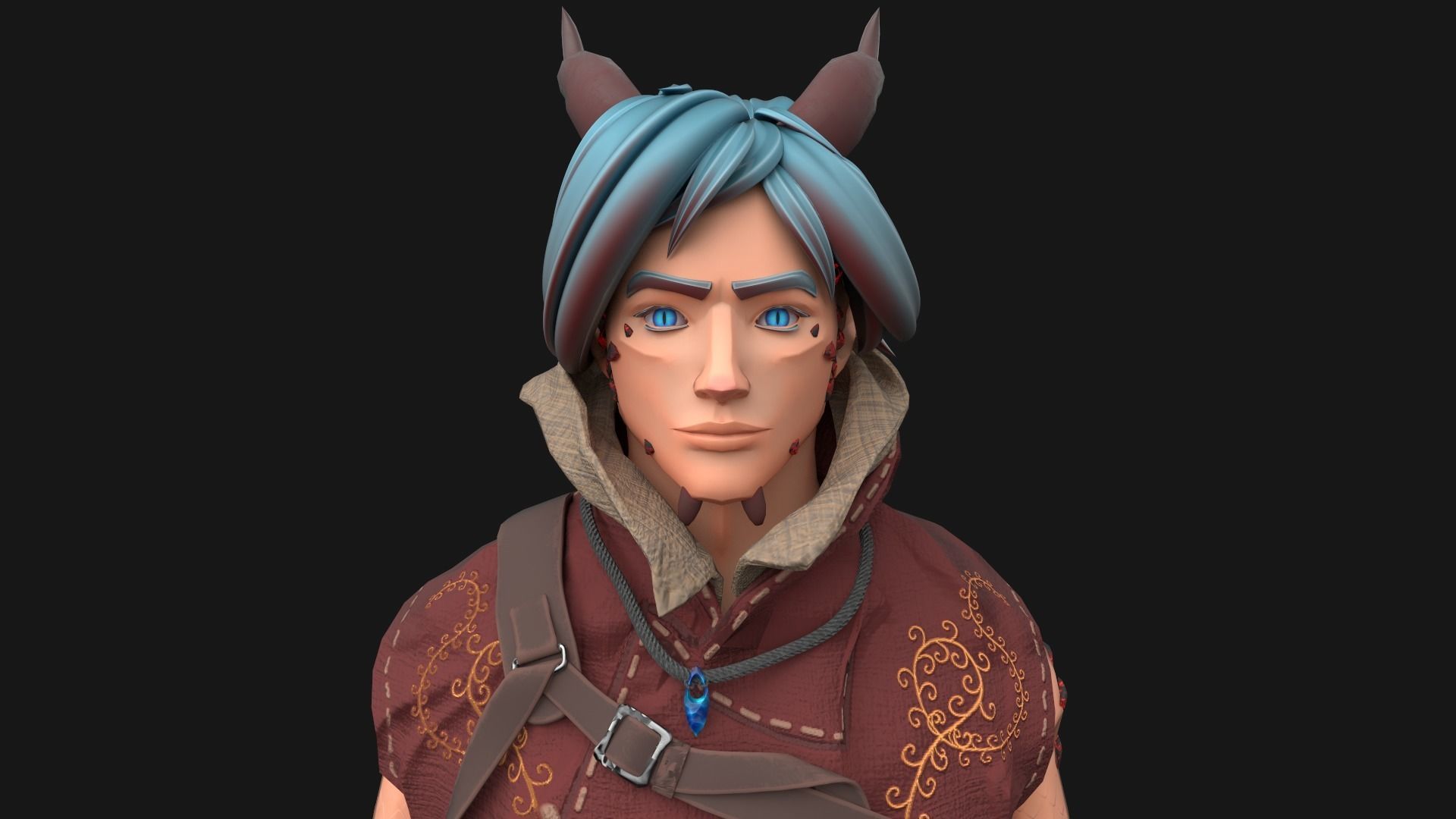 Half Dragonborn - Arengan Low-poly 3D model_4