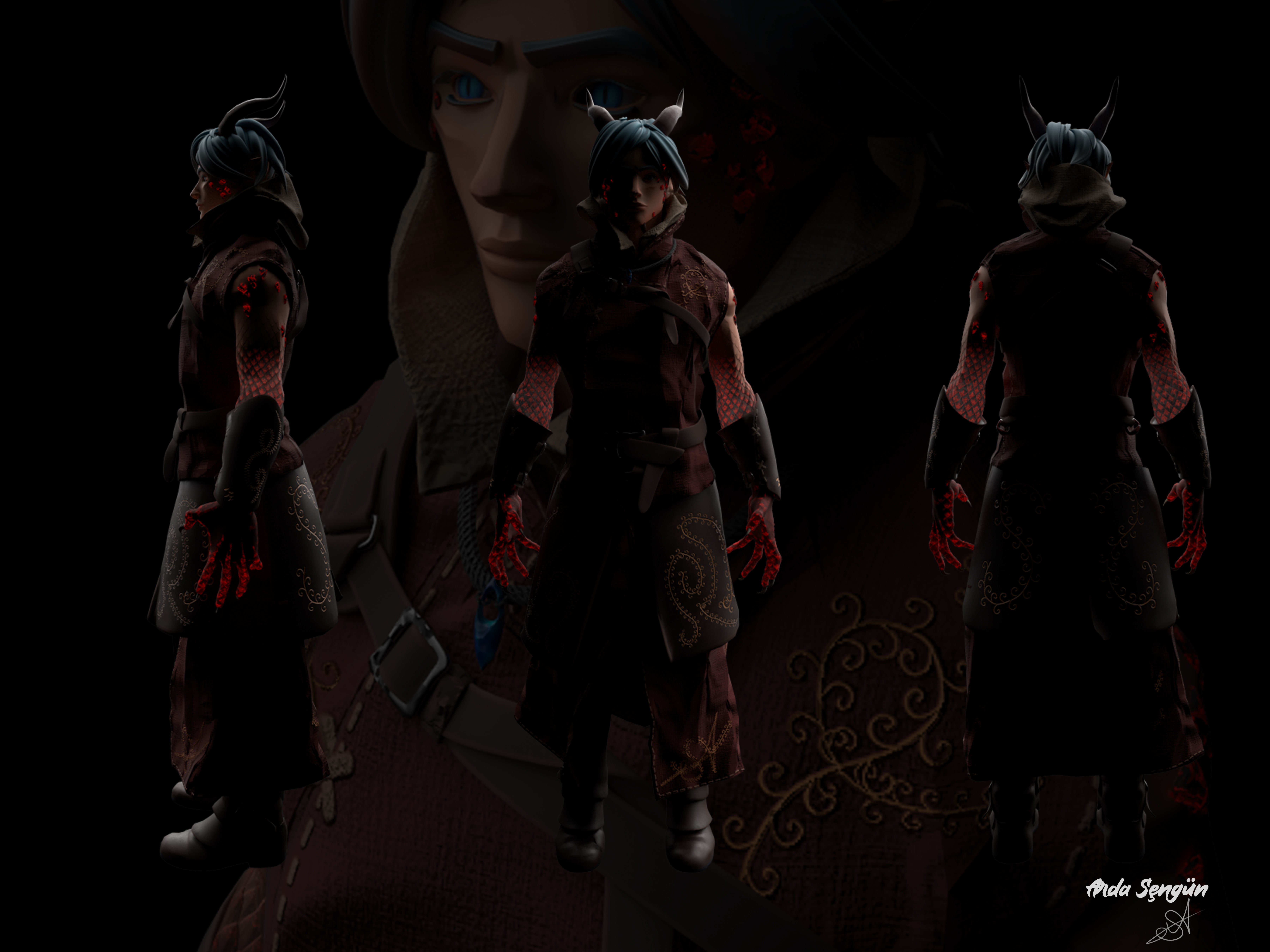 Half Dragonborn - Arengan Low-poly 3D model_2