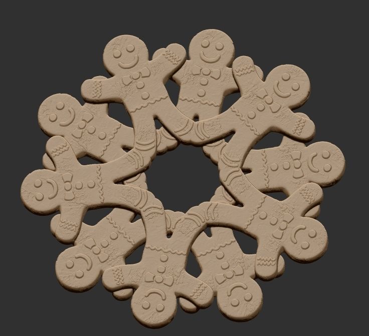 Gingerbread man xmas Trio 3D print model_7