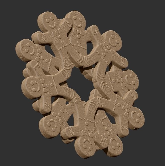 Gingerbread man xmas Trio 3D print model_6