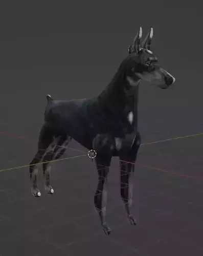Doberman Low Poly 3D model