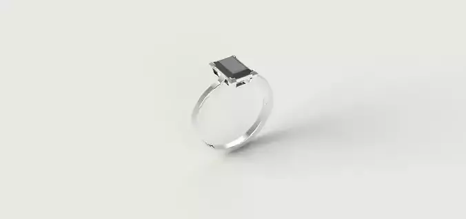 Rectangle 5X7 solitaire ring