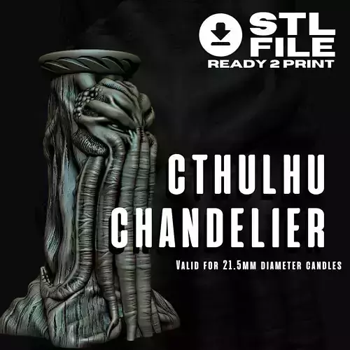Themed chandelier Cthulhu 3D print model