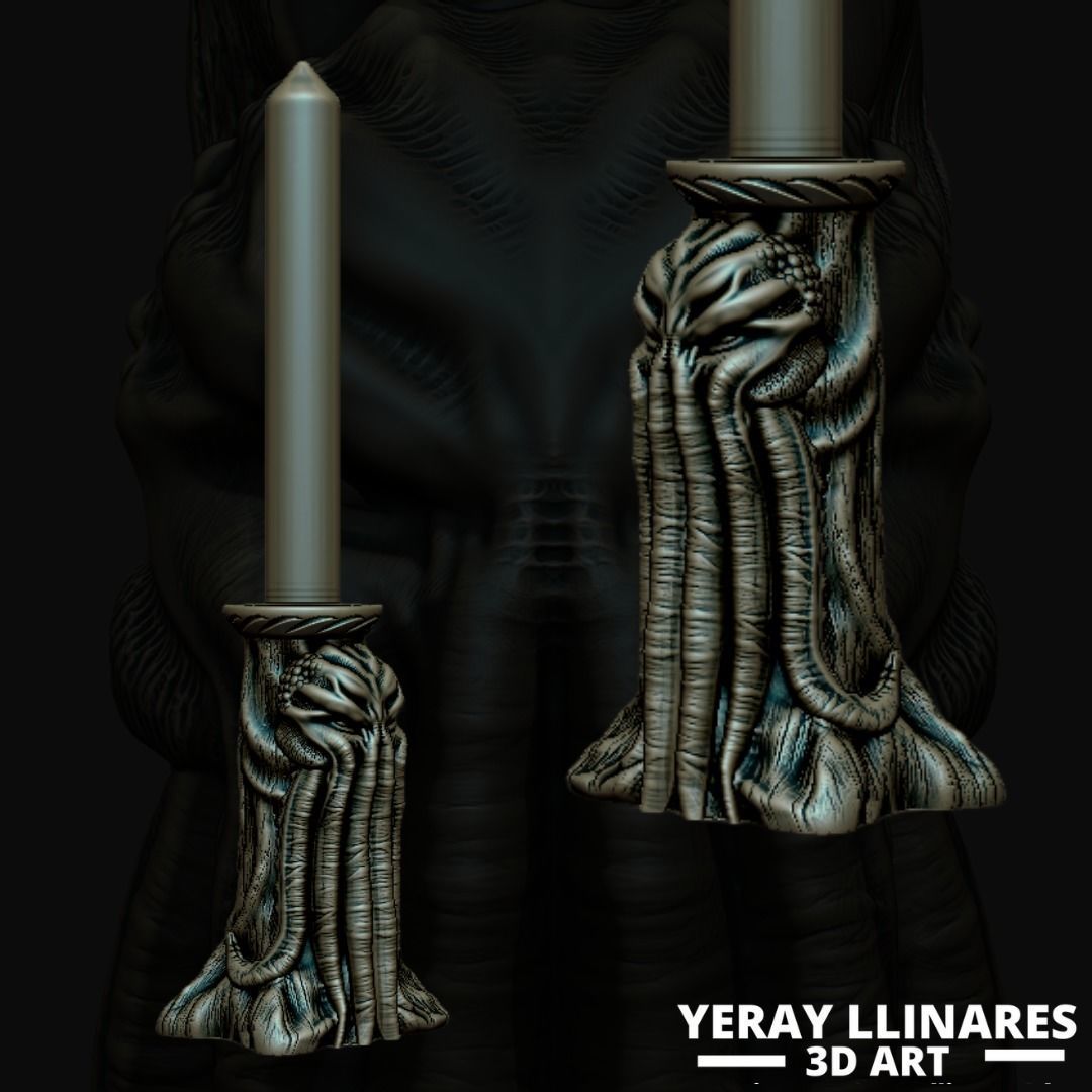 Themed chandelier Cthulhu 3D print model_4