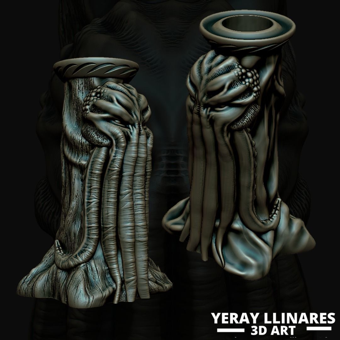 Themed chandelier Cthulhu 3D print model_3