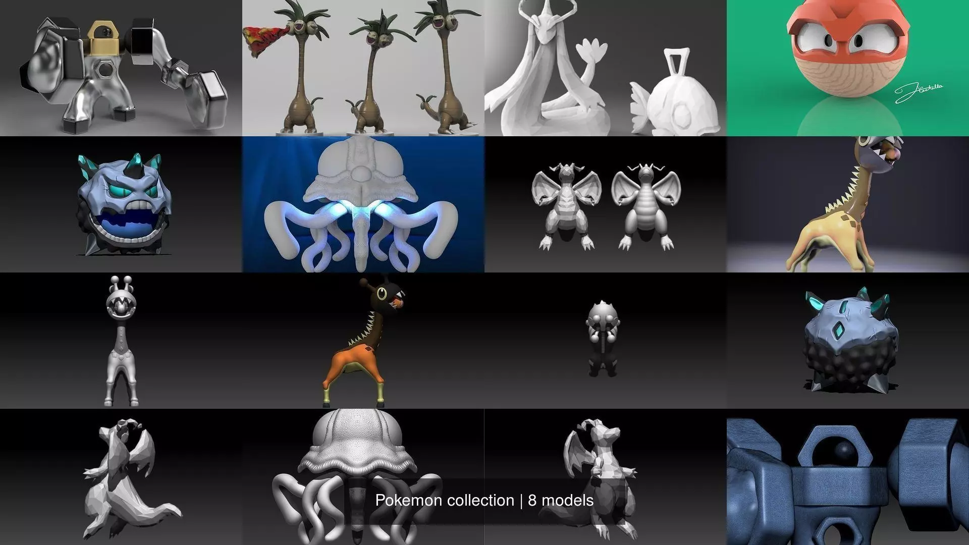 Pokemon monster head 3D Model Collection_0