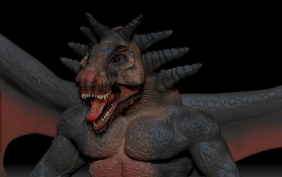 fantasy-challenge dragon with wings Low-poly 3D model_1