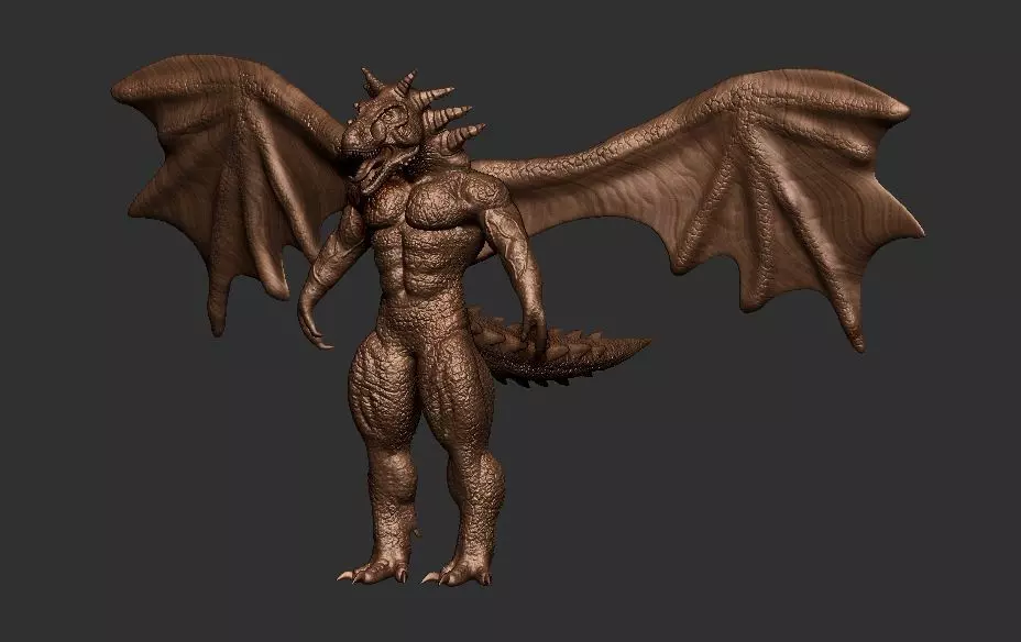 fantasy-challenge dragon with wings Low-poly 3D model_0