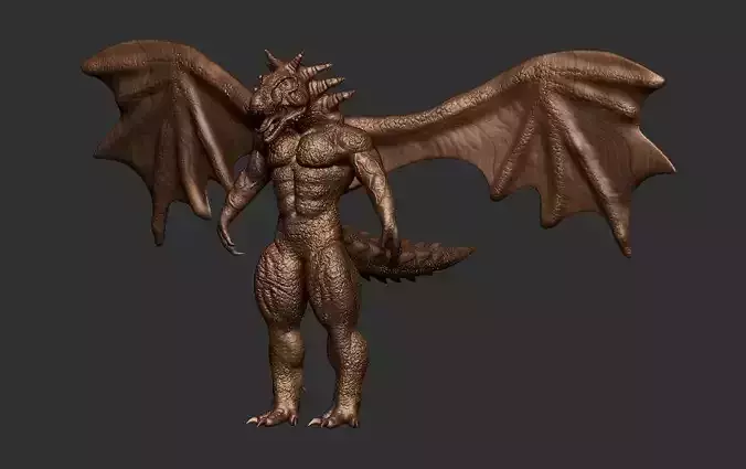 fantasy-challenge dragon with wings Low-poly 3D model