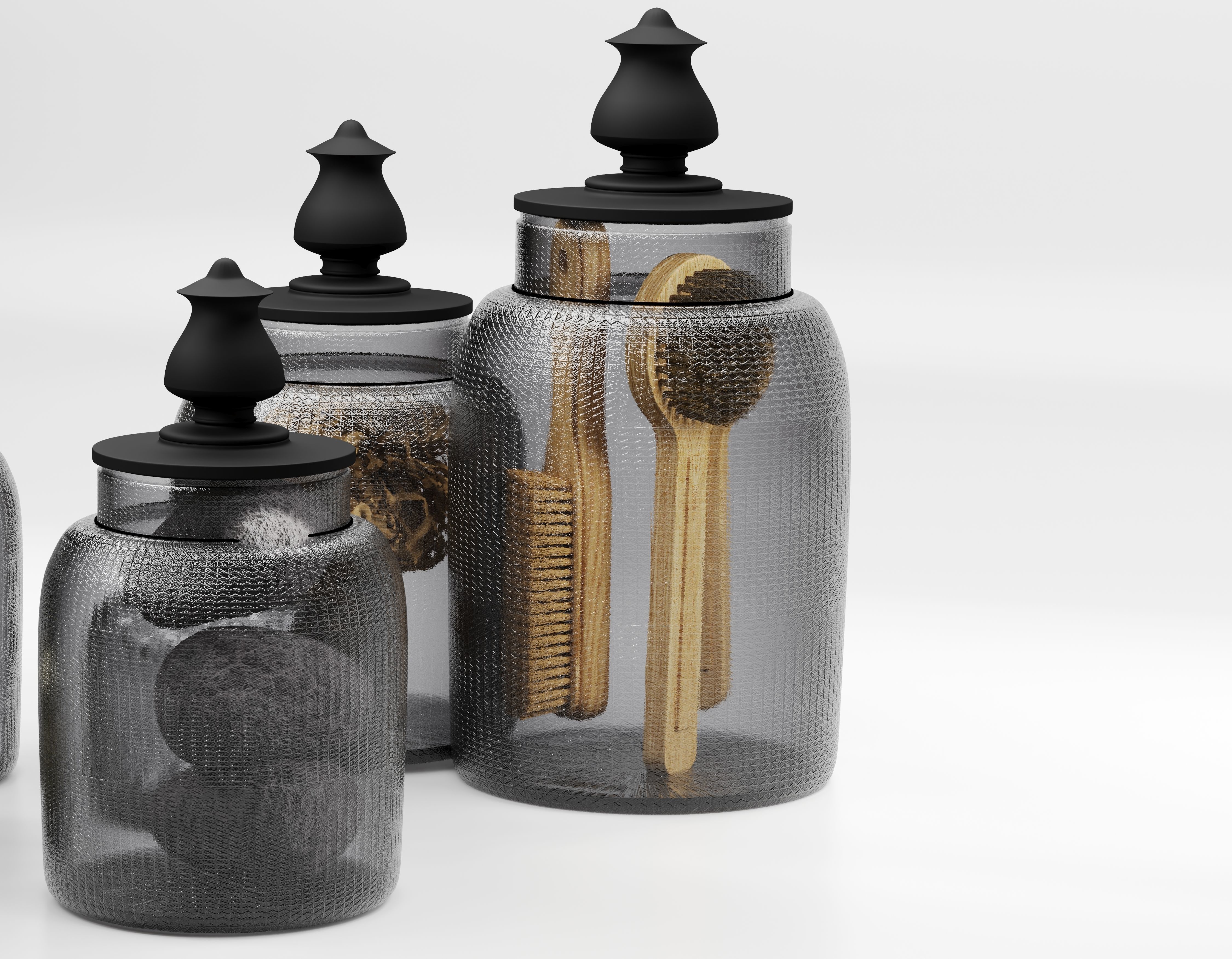 glass jar set  3D model_2