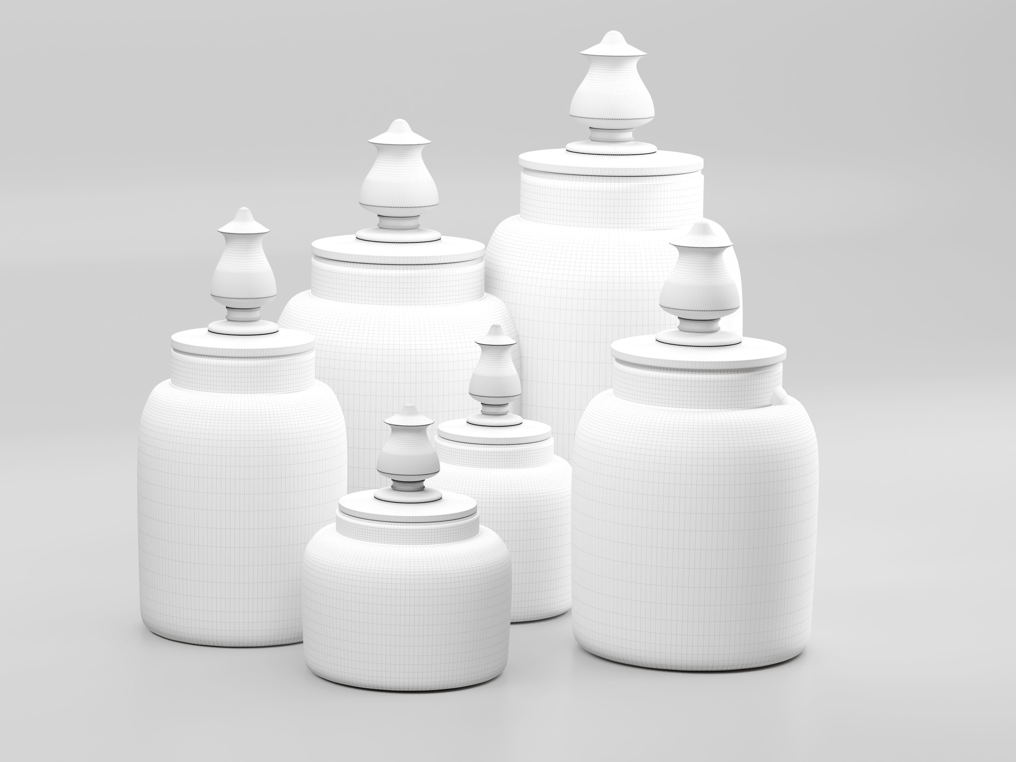 glass jar set  3D model_3