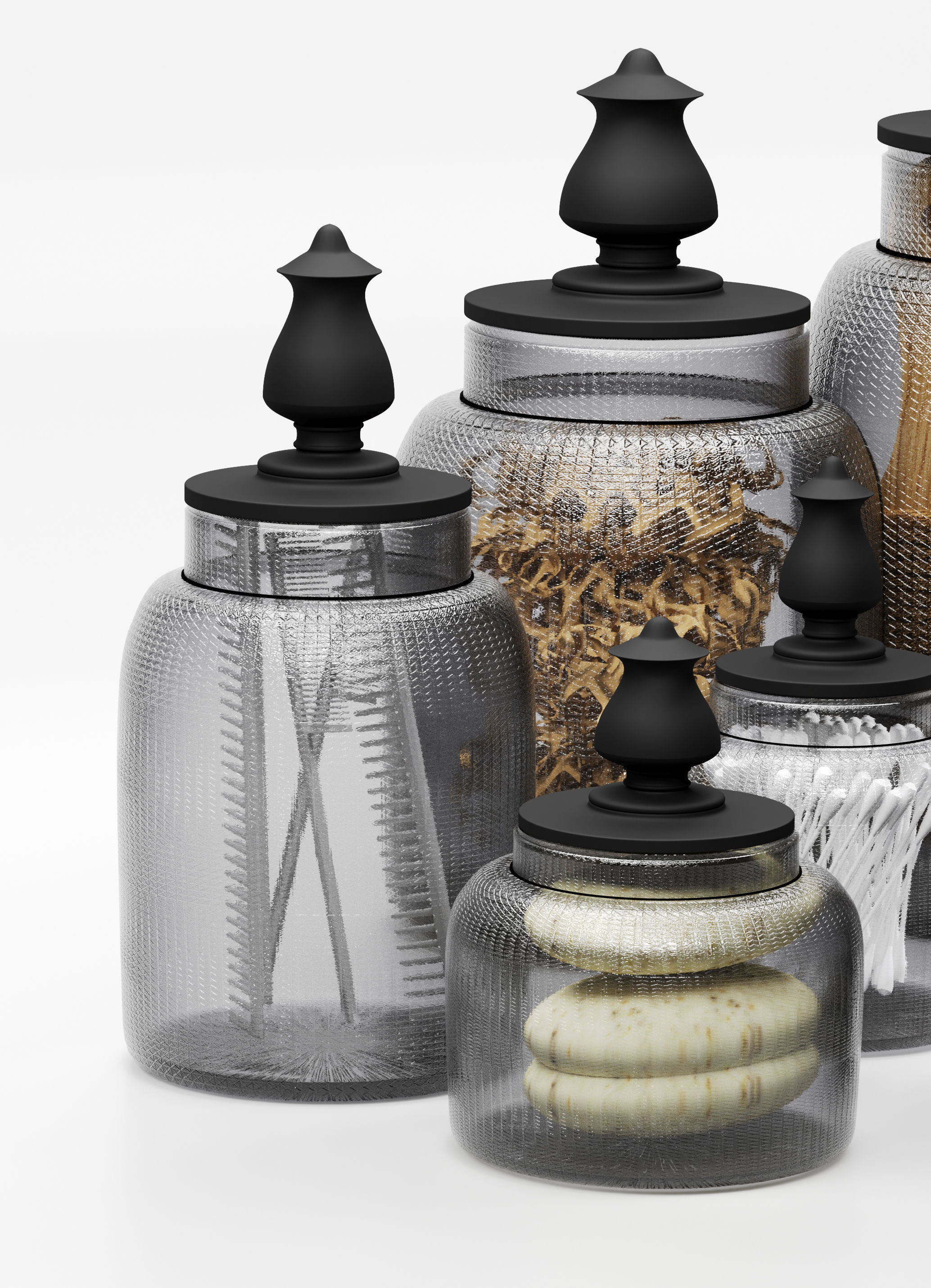 glass jar set  3D model_1