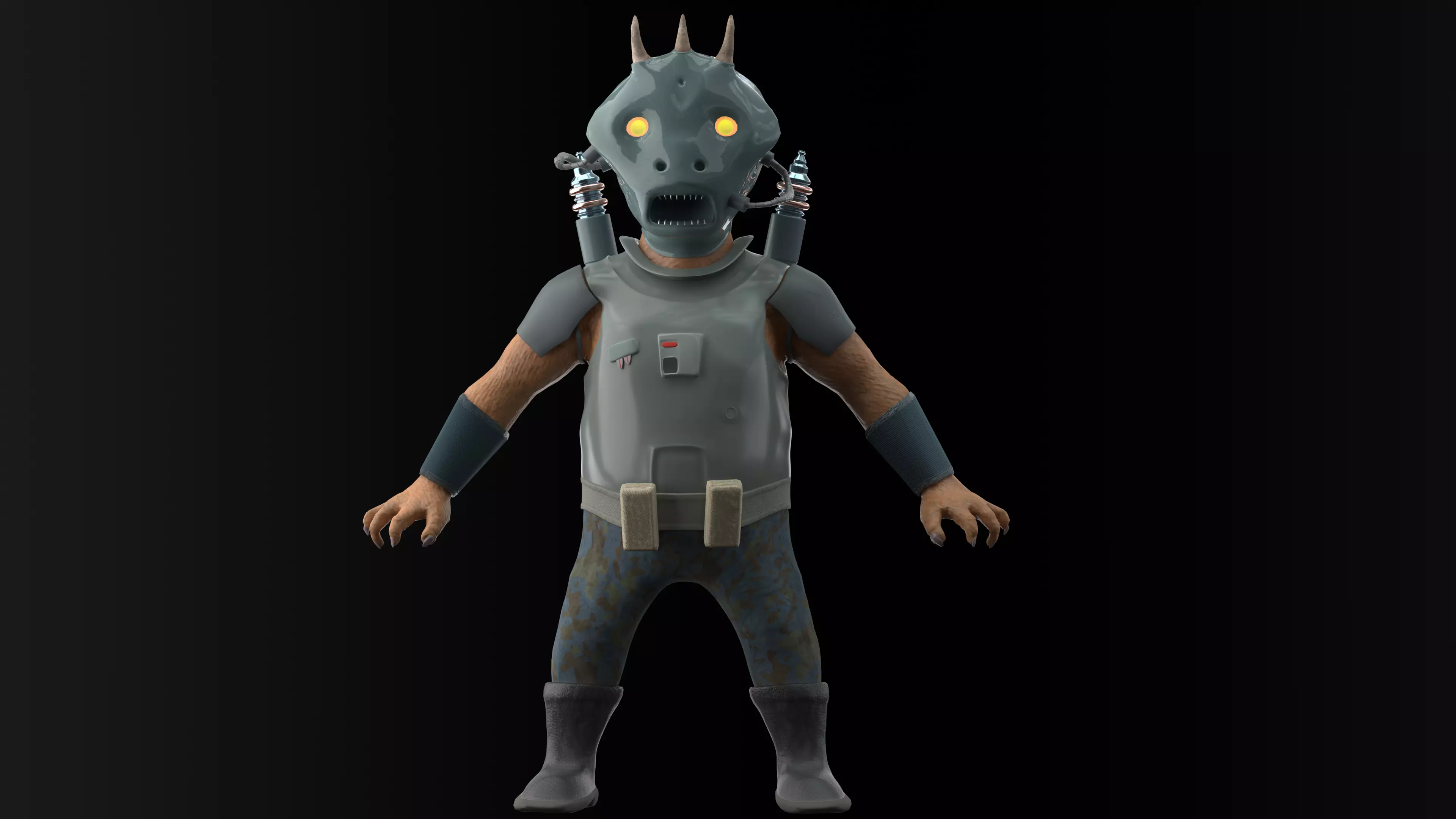Grondo character from star wars clone wars Free low-poly 3D model_0