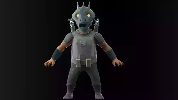 Grondo character from star wars clone wars Free low-poly 3D model Grondo character from star wars clone wars Free low-poly 3D model