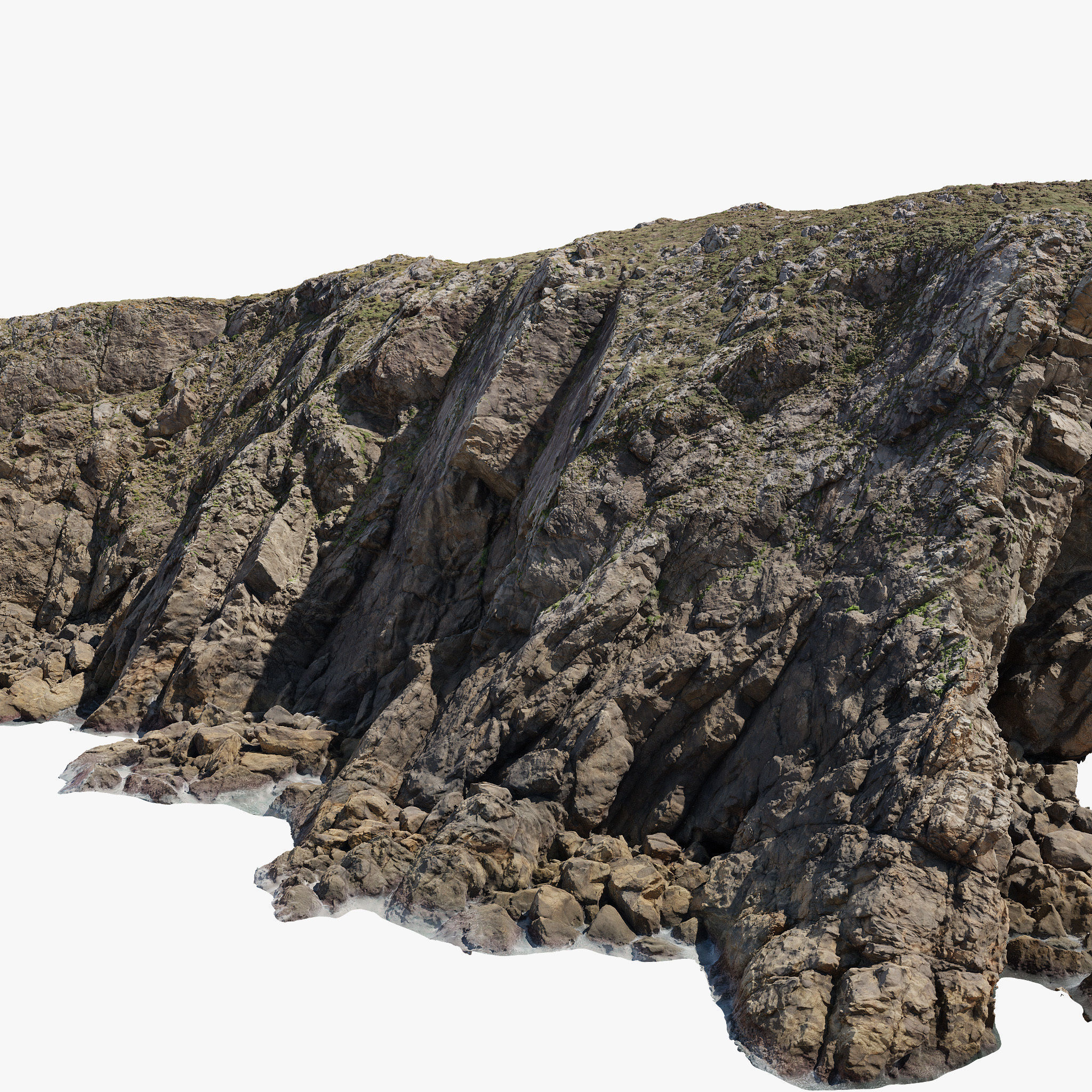 Large Coast Line Cliff PBR Scan 03 Low-poly 3D model_11