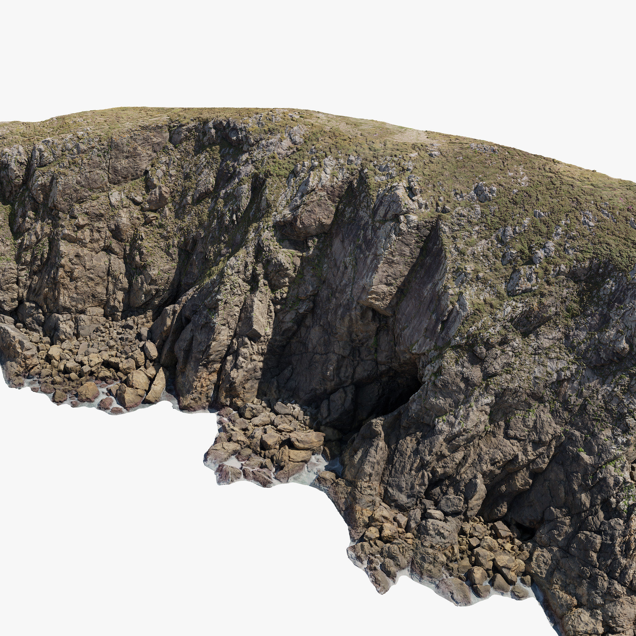 Large Coast Line Cliff PBR Scan 03 Low-poly 3D model_12