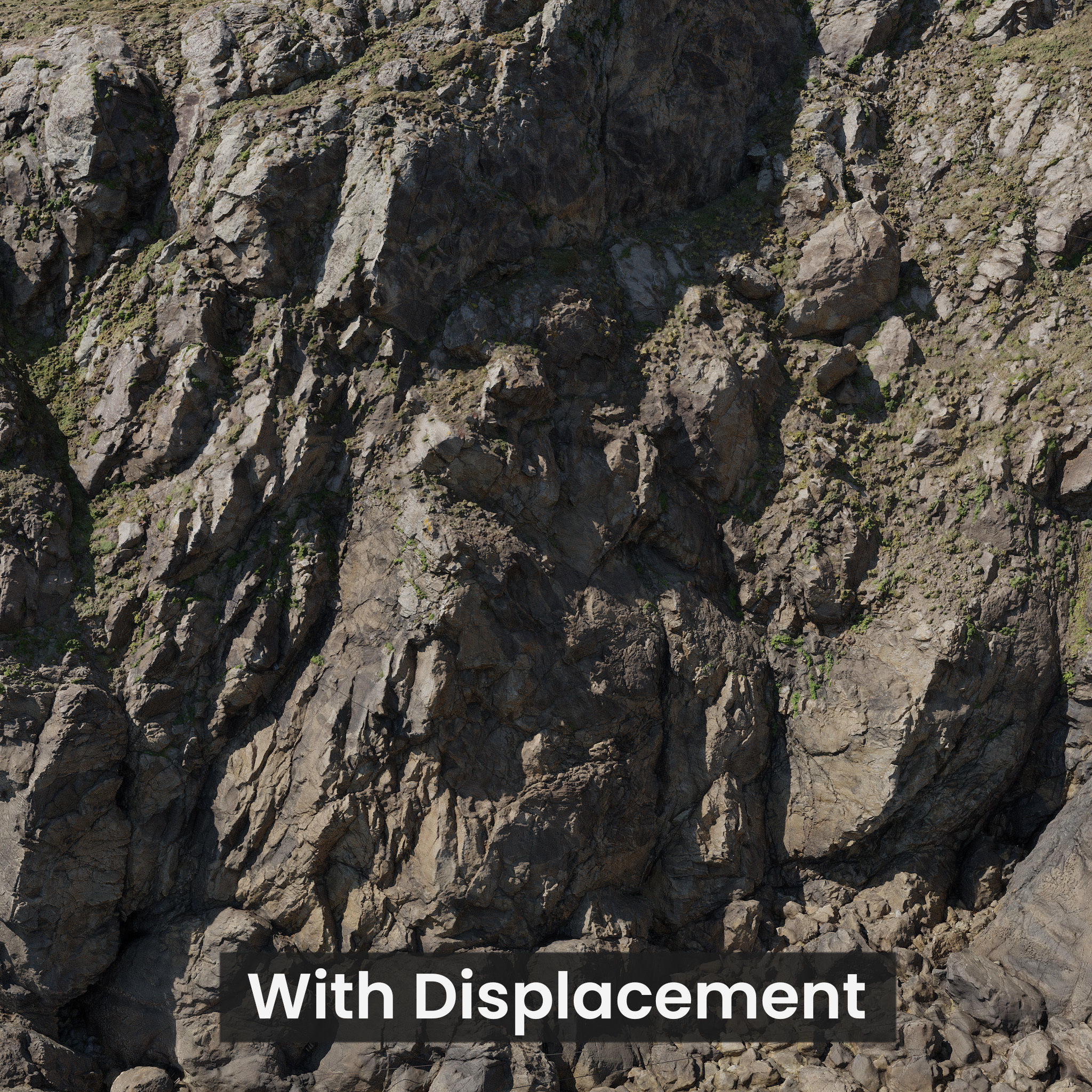 Large Coast Line Cliff PBR Scan 03 Low-poly 3D model_4