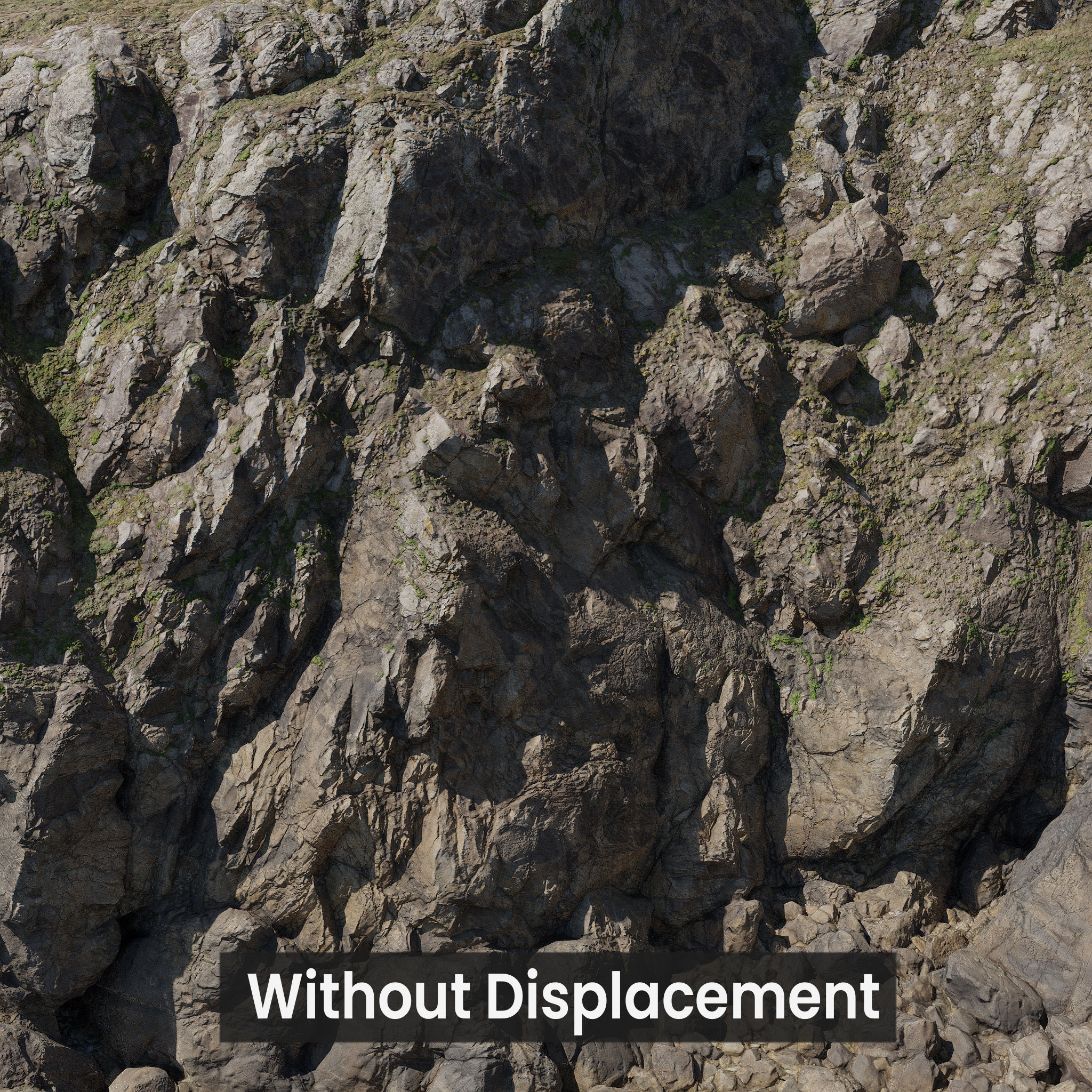 Large Coast Line Cliff PBR Scan 03 Low-poly 3D model_3