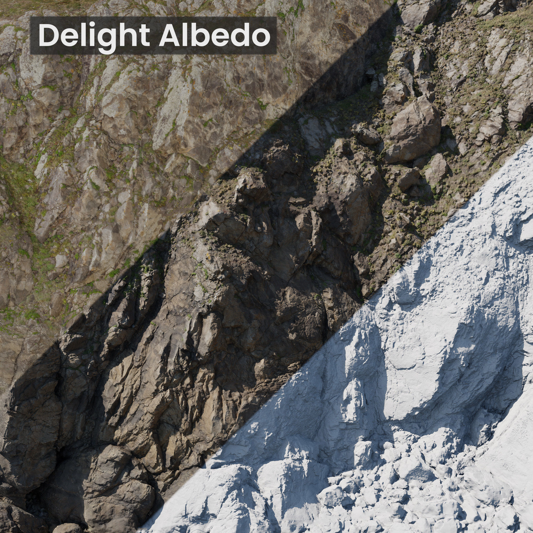 Large Coast Line Cliff PBR Scan 03 Low-poly 3D model_6