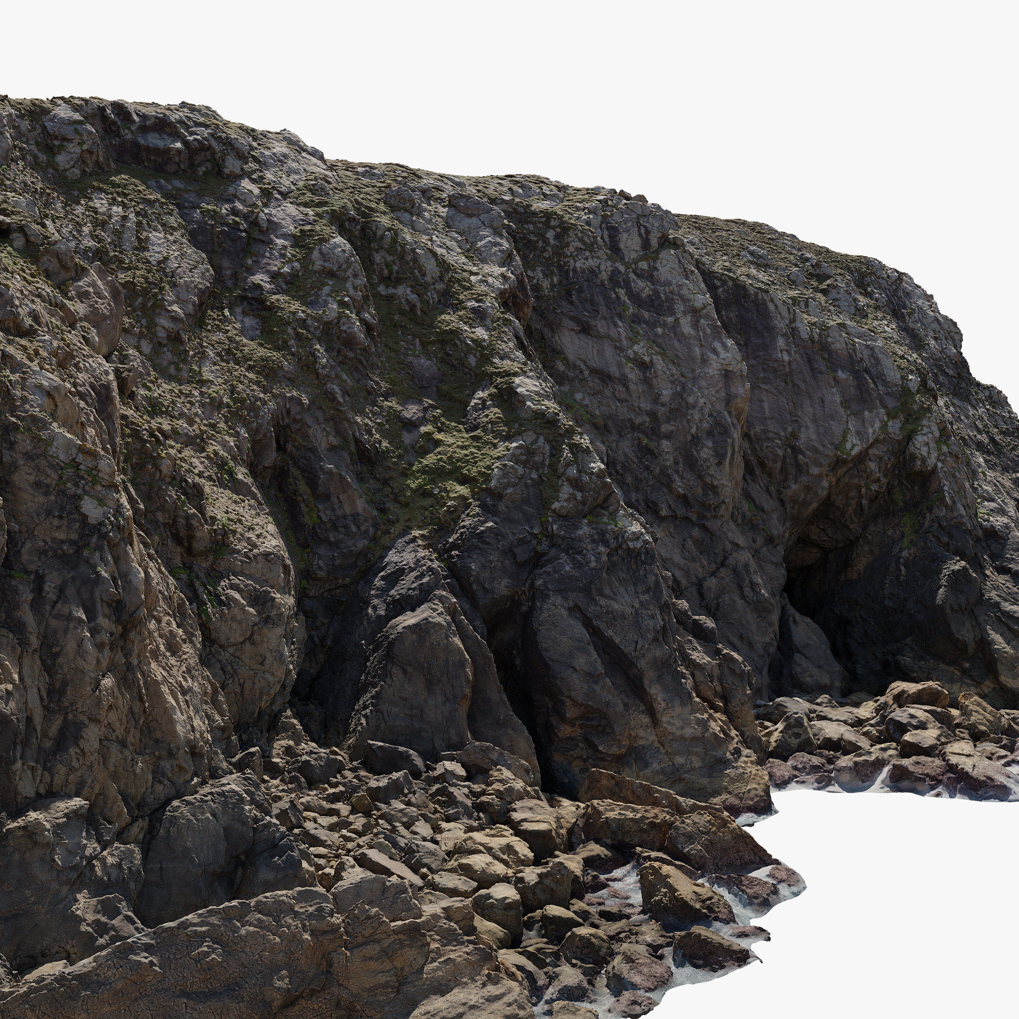 Large Coast Line Cliff PBR Scan 03 Low-poly 3D model_8