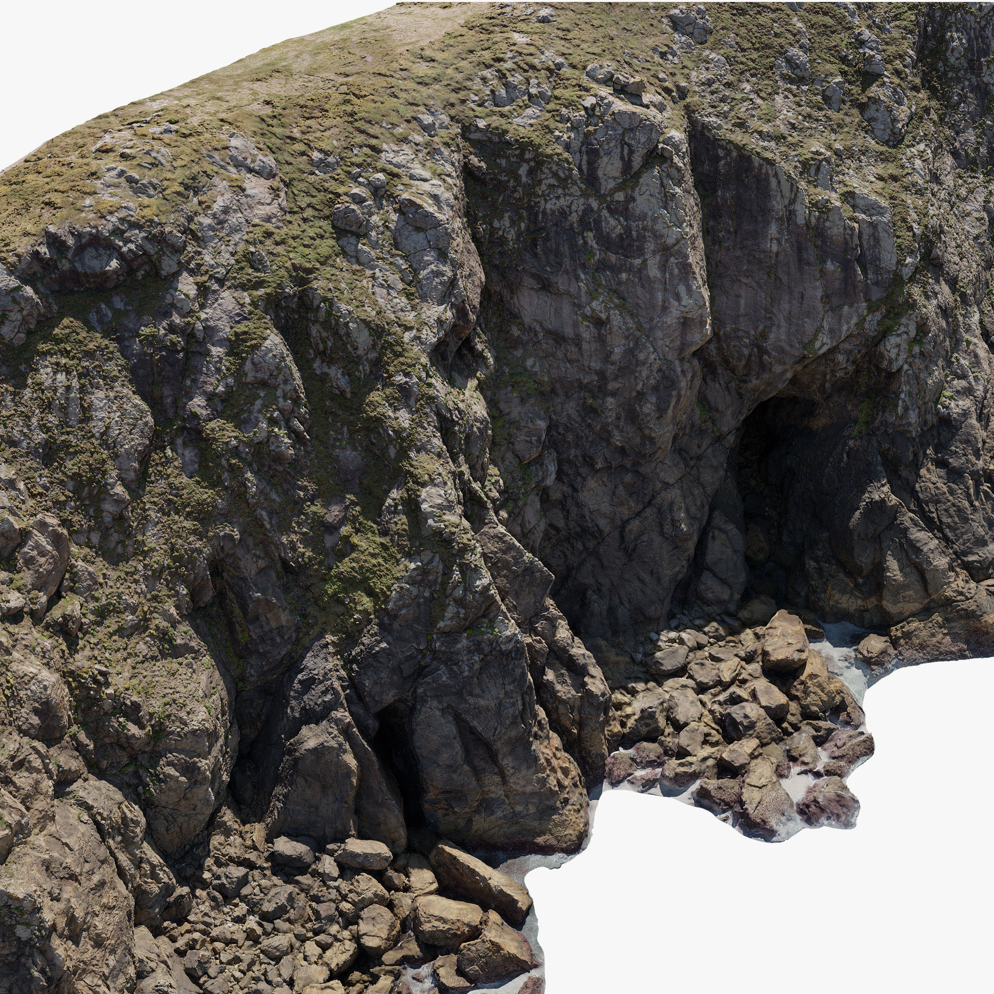 Large Coast Line Cliff PBR Scan 03 Low-poly 3D model_13