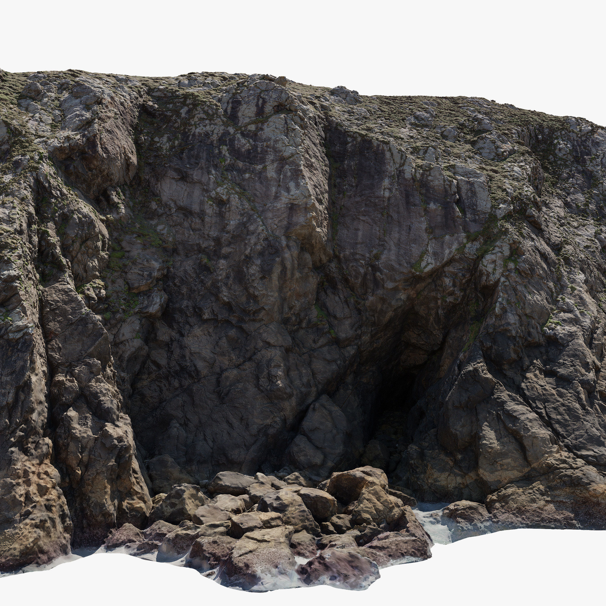Large Coast Line Cliff PBR Scan 03 Low-poly 3D model_9