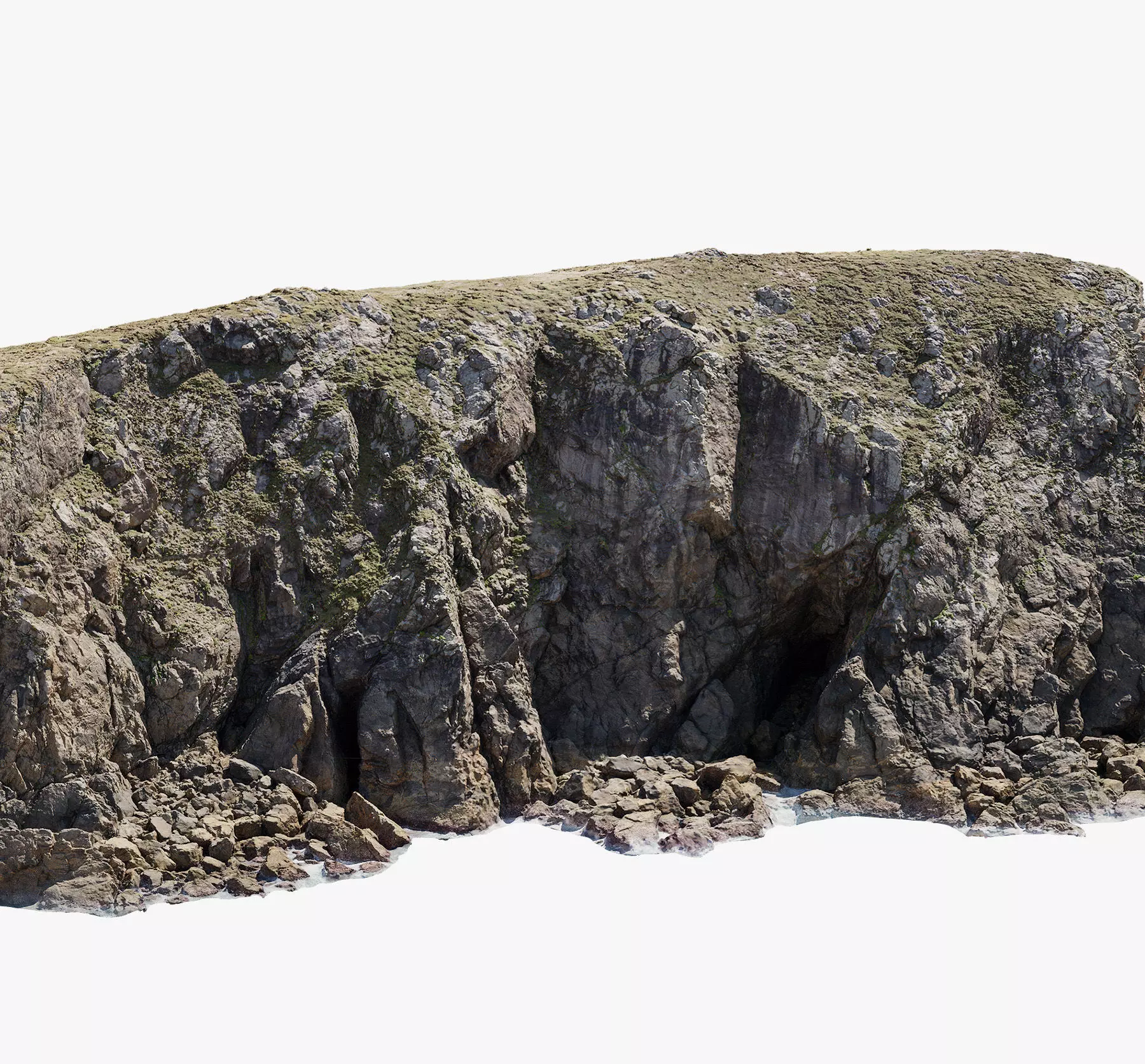 Large Coast Line Cliff PBR Scan 03 Low-poly 3D model_0