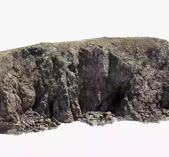 Large Coast Line Cliff PBR Scan 03 Low-poly 3D model