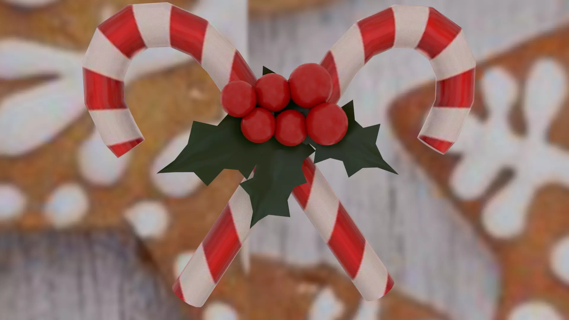 Christmas Candies Low-poly 3D model_0