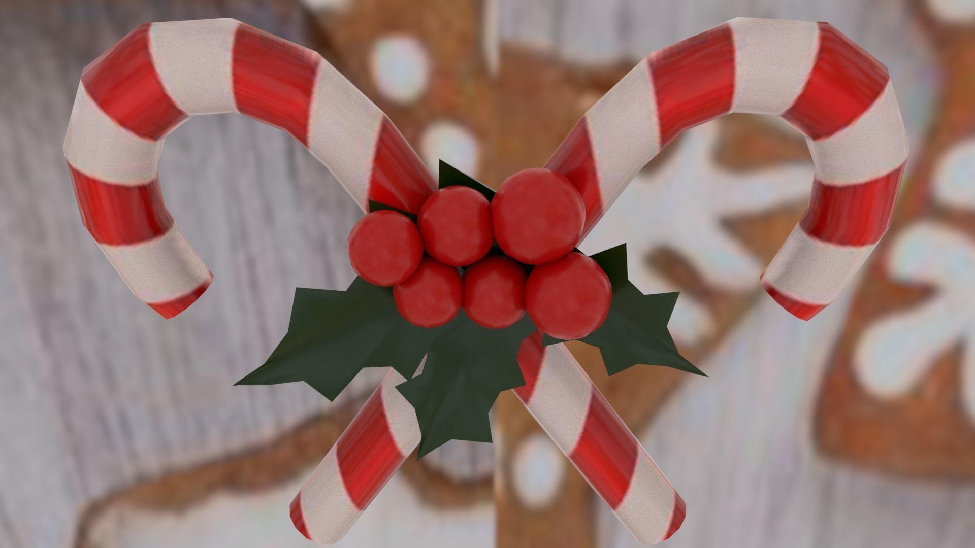 Christmas Candies Low-poly 3D model_8