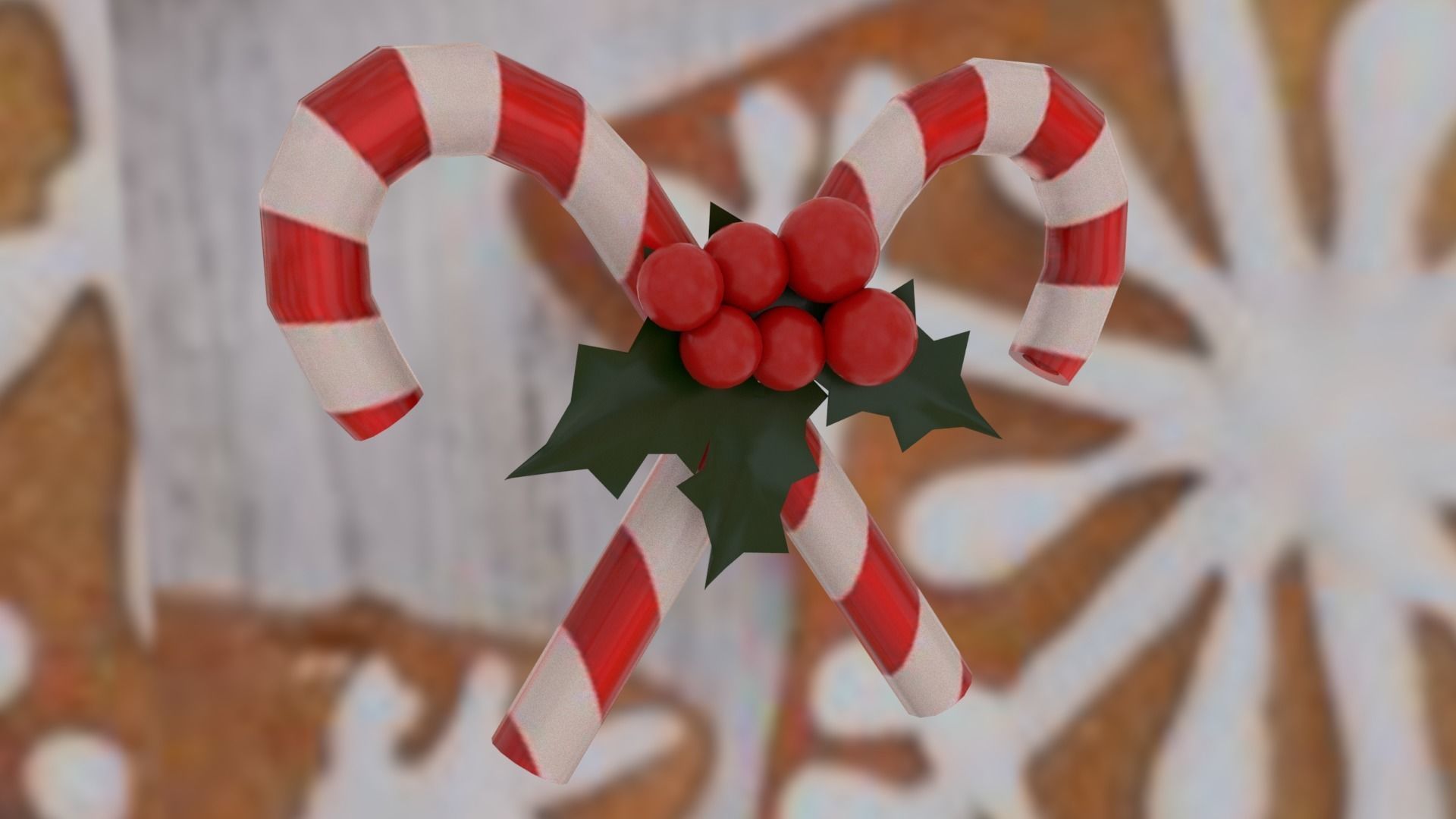 Christmas Candies Low-poly 3D model_1