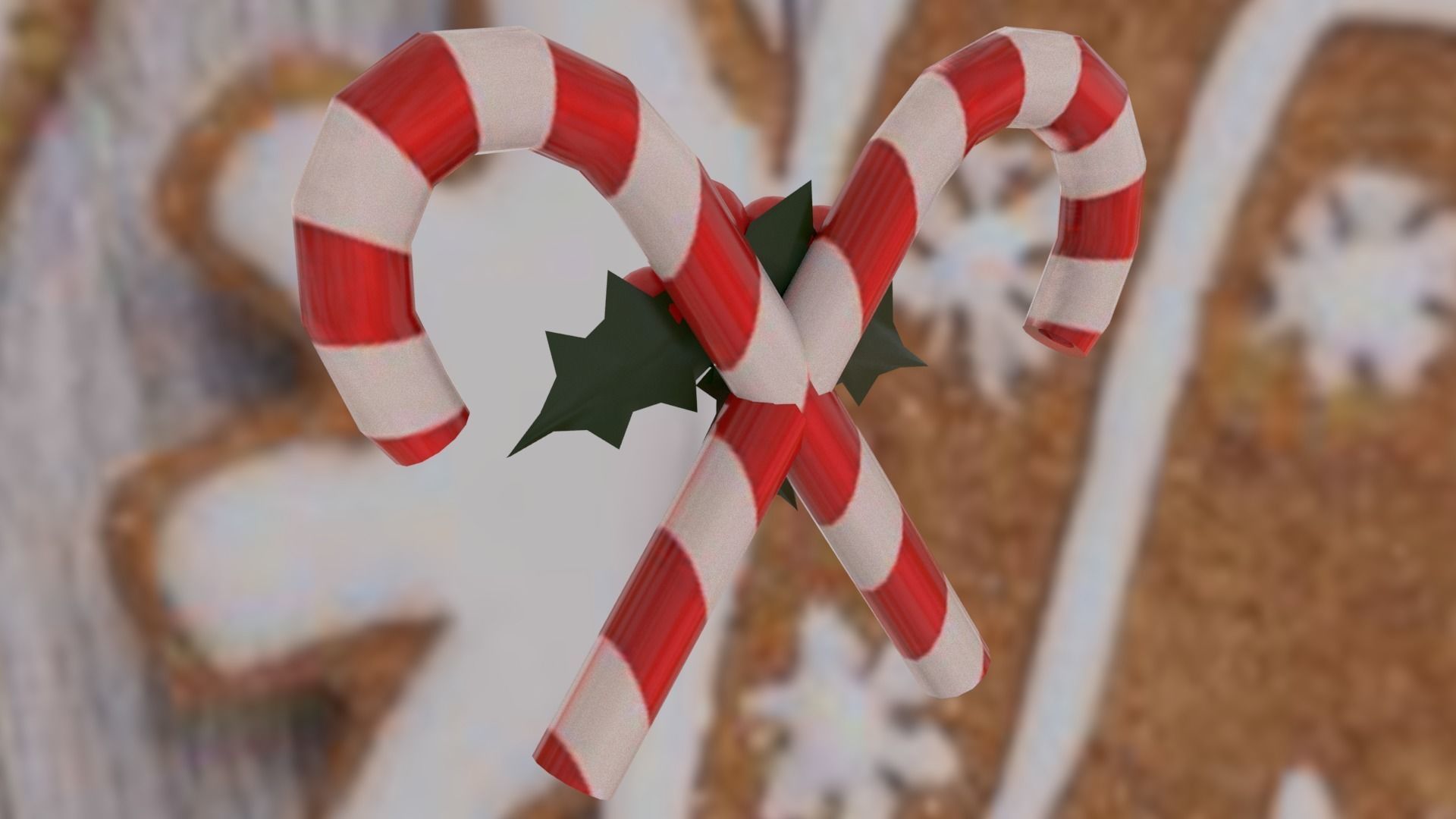 Christmas Candies Low-poly 3D model_6