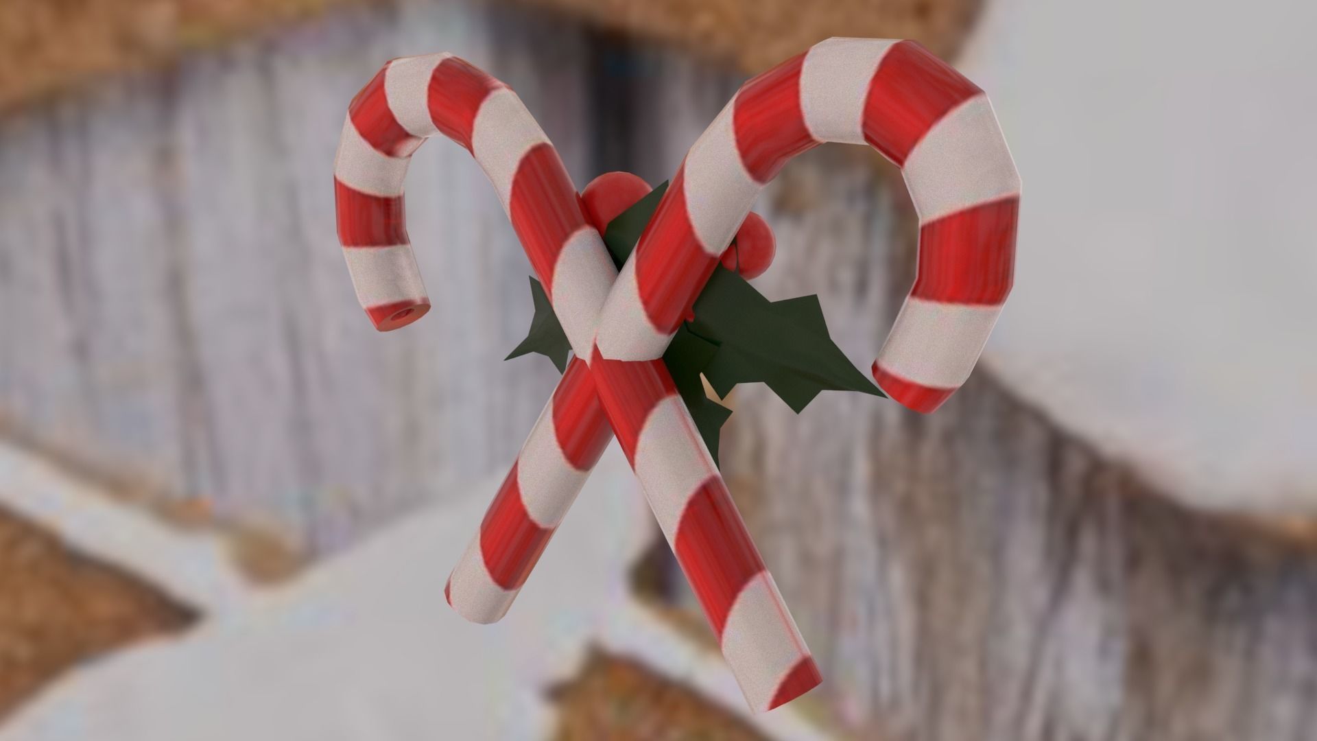 Christmas Candies Low-poly 3D model_4