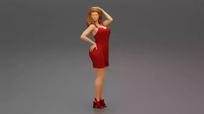 Beautiful Woman in Dress with Hand on Hip