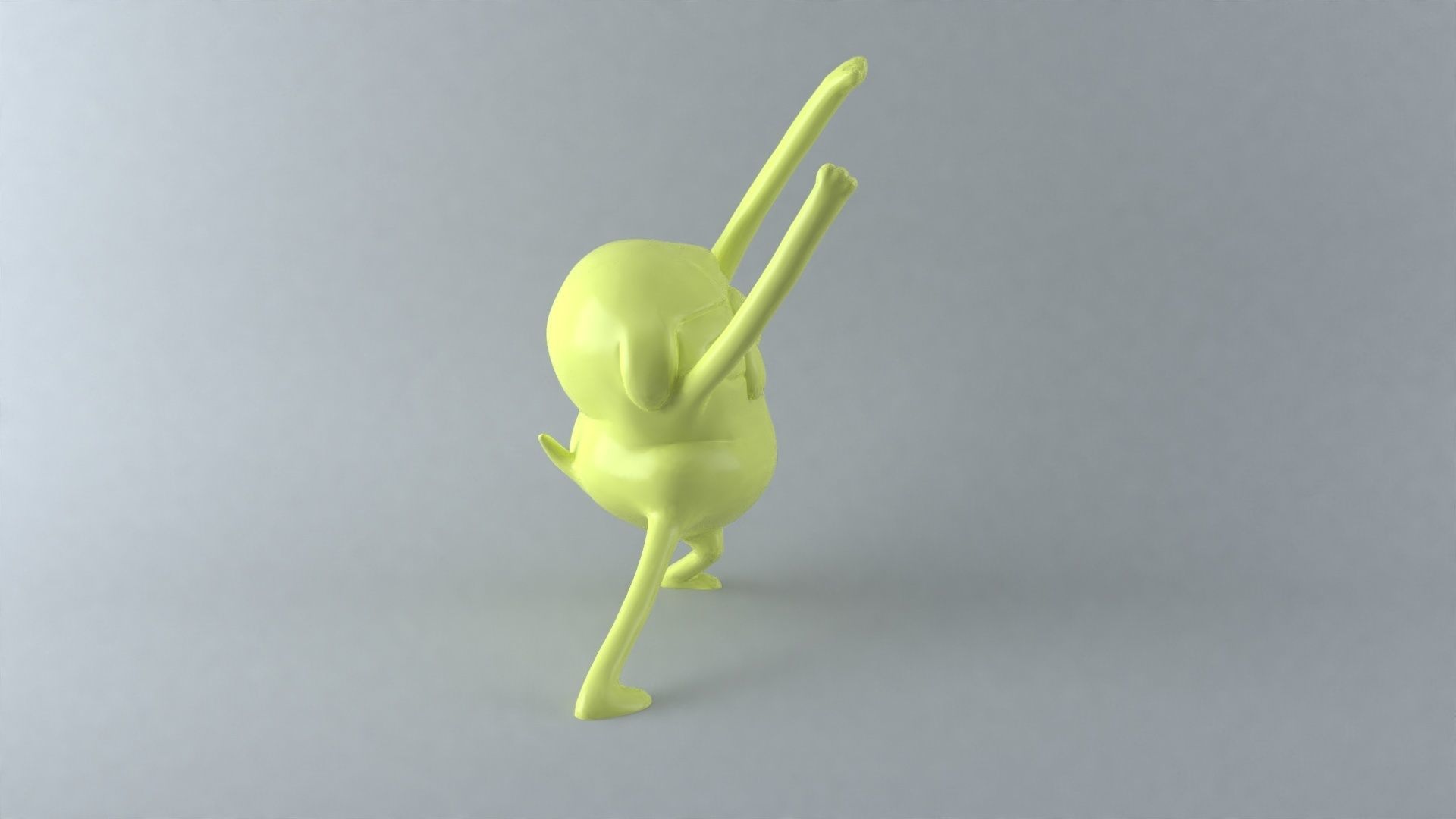 Jake the dog dancing 3D print model_3